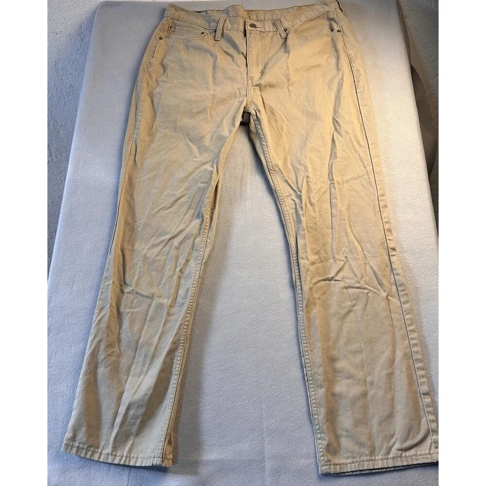 Levi's 514 Men's Beige Khaki Tan Jeans Straight Fit 38x32  White Tab